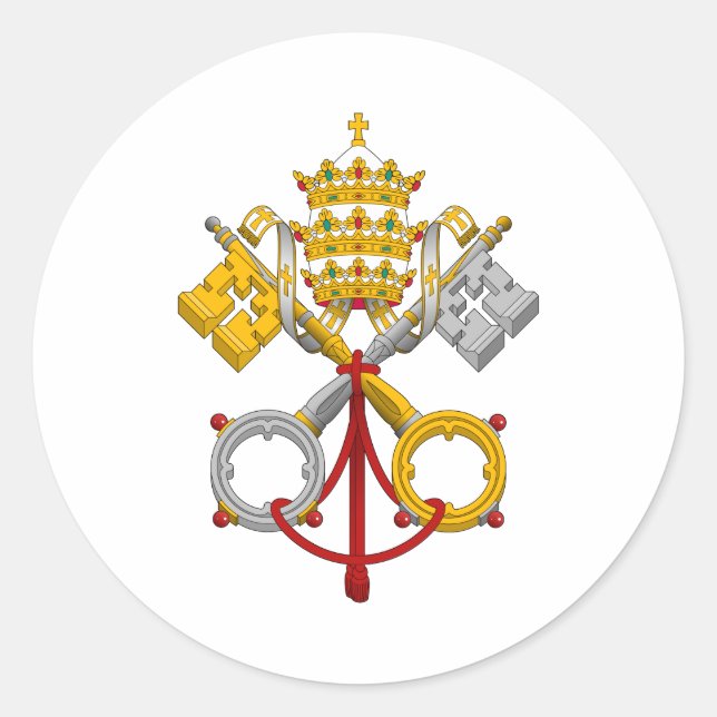Emblem of the Papacy Official Pope Symbol Coat Classic Round Sticker (Front)