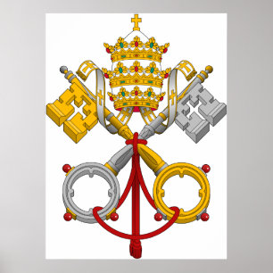 Emblem of the Papacy Official Pope Symbol Coat Poster