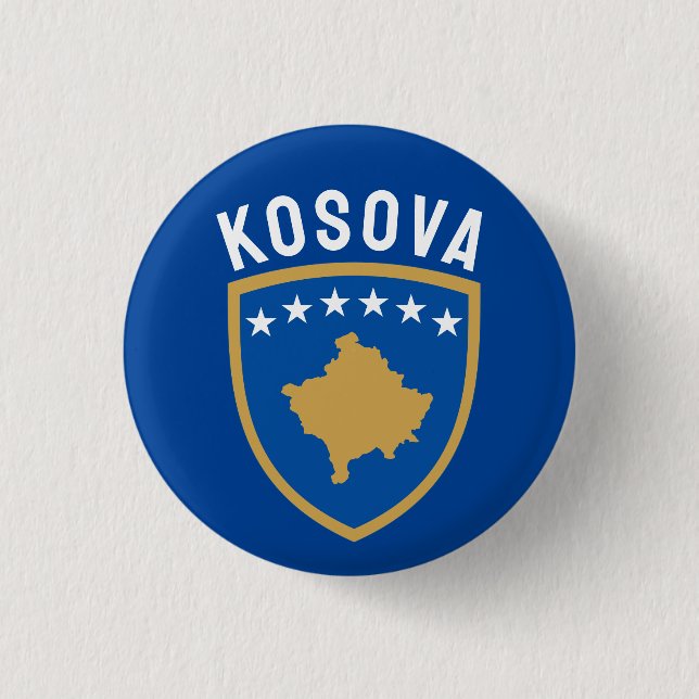 Emblem of the Republic of Kosovo 3 Cm Round Badge (Front)