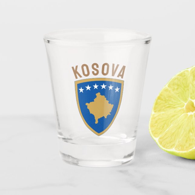 Emblem of the Republic of Kosovo Shot Glass (Front)