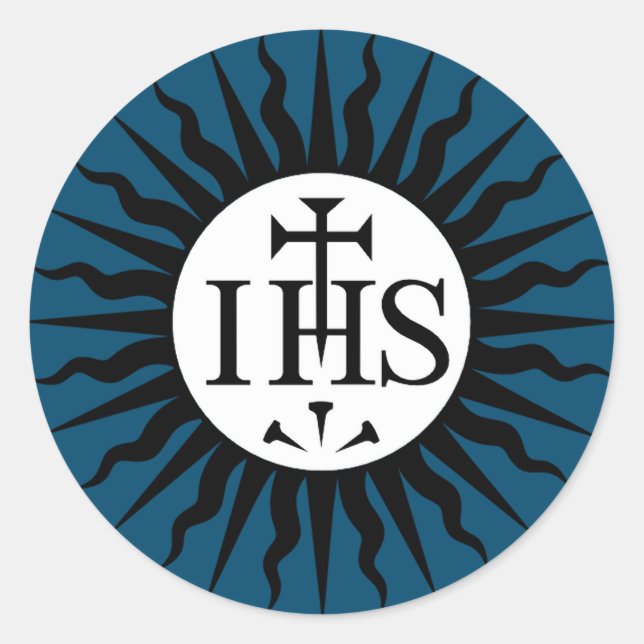 Emblem of the Society of Jesus Christogram Classic Round Sticker (Front)