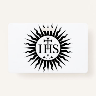 Emblem of the Society of Jesus Christogram ID Badge