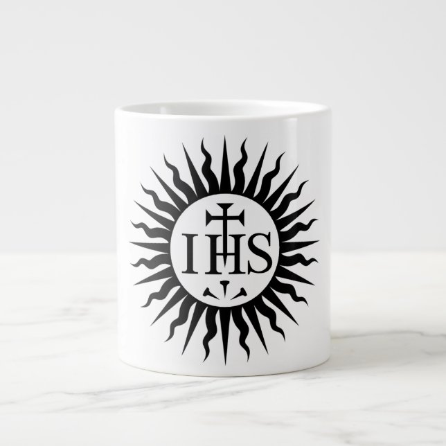 Emblem of the Society of Jesus Christogram Large Coffee Mug (Front)