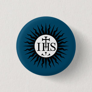 Emblem of the Society of Jesus Monogram  3 Cm Round Badge