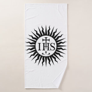 Emblem of the Society of Jesus Monogram Bath Towel