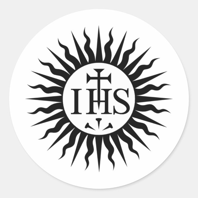 Emblem of the Society of Jesus Monogram  Classic Round Sticker (Front)