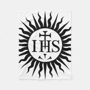 Emblem of the Society of Jesus Monogram  Fleece Blanket