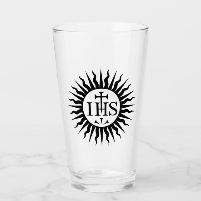 Emblem of the Society of Jesus Monogram  Glass (Front)