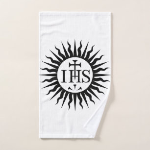 Emblem of the Society of Jesus Monogram Hand Towel