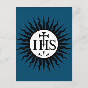 Emblem of the Society of Jesus Monogram  Holiday Postcard