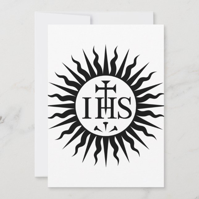 Emblem of the Society of Jesus Monogram  Invitation (Front)