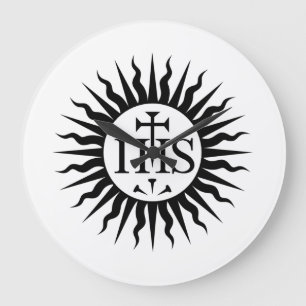 Emblem of the Society of Jesus Monogram Large Clock