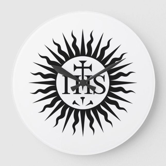 Emblem of the Society of Jesus Monogram  Large Clock (Front)