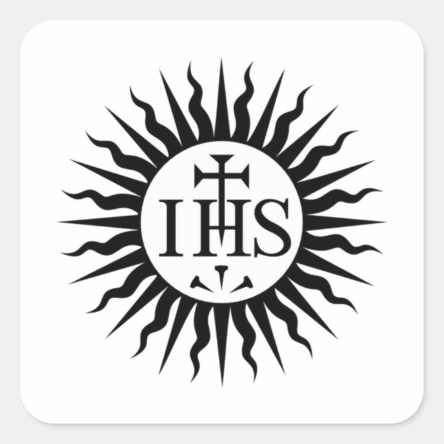Emblem of the Society of Jesus Monogram  Square Sticker (Front)