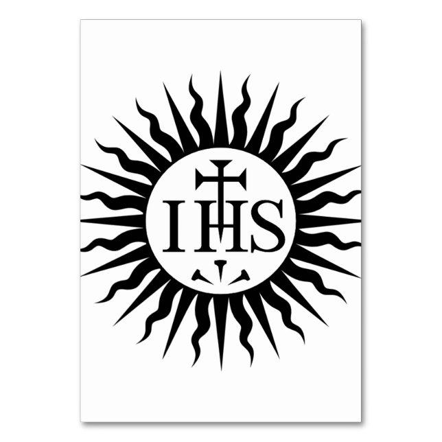 Emblem of the Society of Jesus Monogram  Table Number (Front)