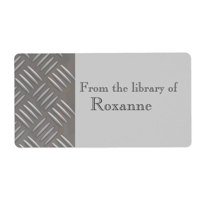 Embossed Aluminium Metal Look Custom Book Label (Front)