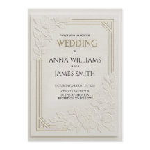 Embossed Art Deco Floral Wedding
