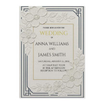Embossed Art Deco Floral Wedding