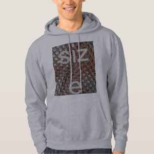 Embossed Ash Grey Maroon Chequered: A Modern Art Hoodie