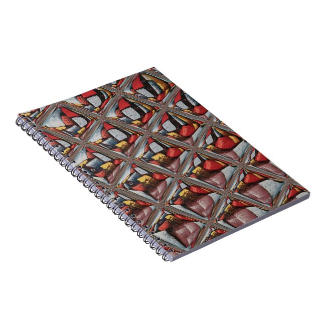 Embossed Ash Grey Maroon Chequered: A Modern Art Notebook (Right Side)
