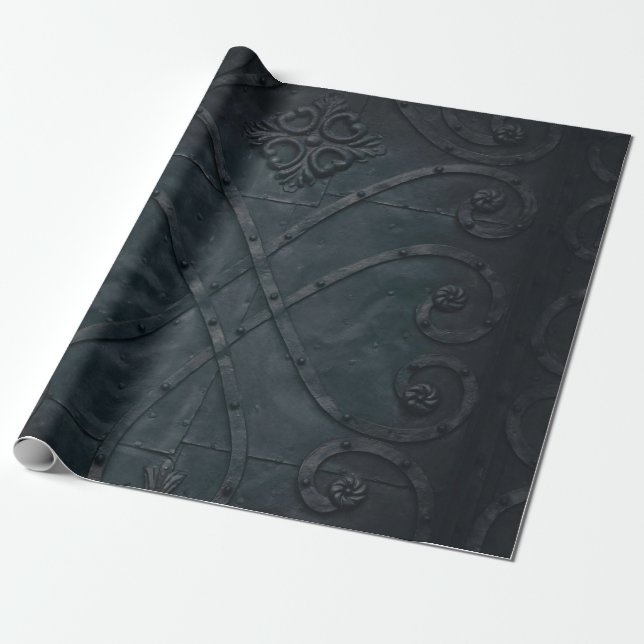 Embossed Black Metal  Wrapping Paper (Unrolled)