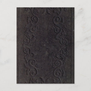 embossed book cover postcard