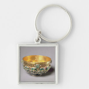 Embossed bowl set key ring