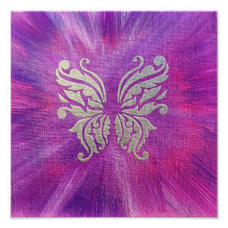Embossed butterfly art photo print