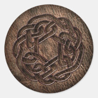 Embossed celtic ornament on leather