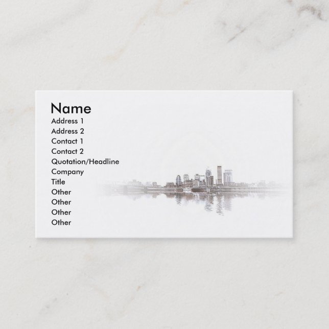 Embossed City Business Card (Front)