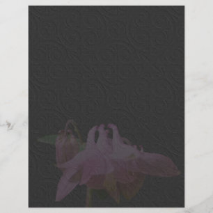 Embossed Columbine Black Floral Scrapbook Paper