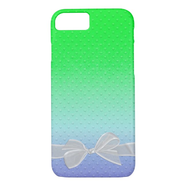 embossed dots with sheer white bow Case-Mate iPhone case (Back)
