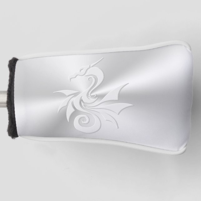 Embossed-effect Tribal Dragon Golf Head Cover (Front)