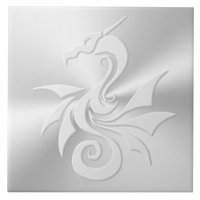 Embossed-effect Tribal Dragon Tile (Front)