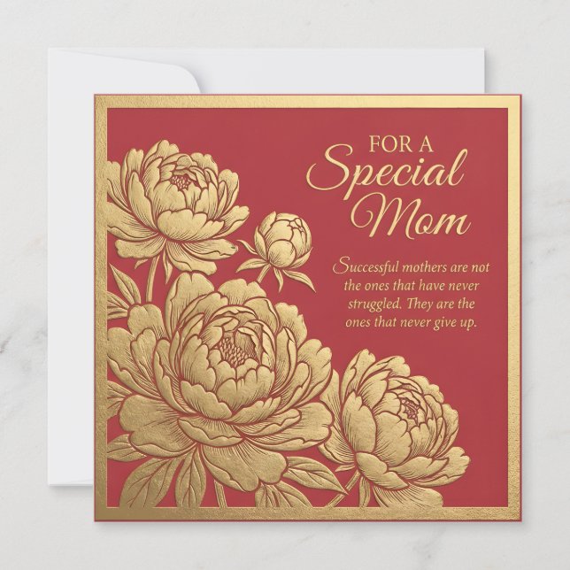 Embossed Floral Mother's Day Card (Front)