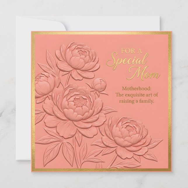 Embossed Floral Mother's Day Card (Front)