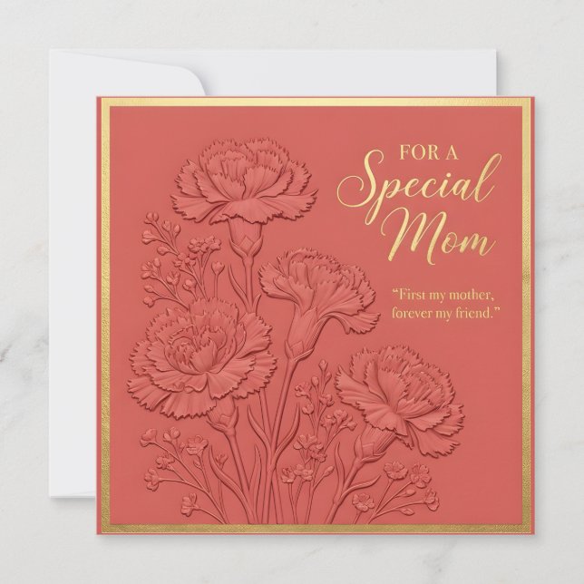 Embossed Floral Mother's Day Card (Front)