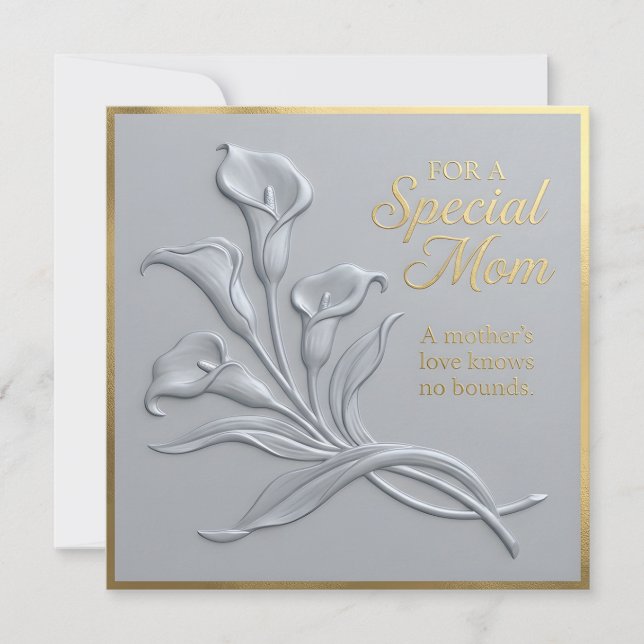 Embossed Floral Mother's Day Card (Front)