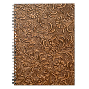 embossed floral panel, copper notebook
