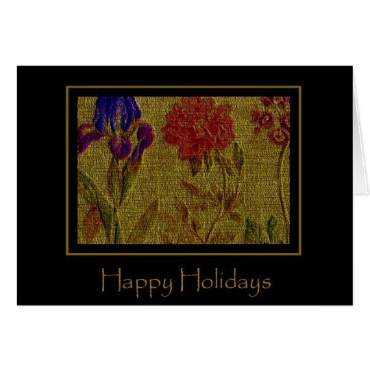 Embossed Flowers Holiday Card