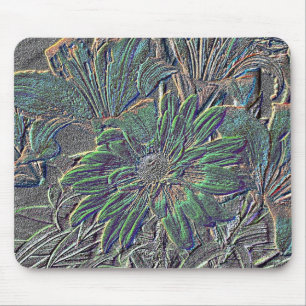 Embossed Flowers with Colour Mouse Mat