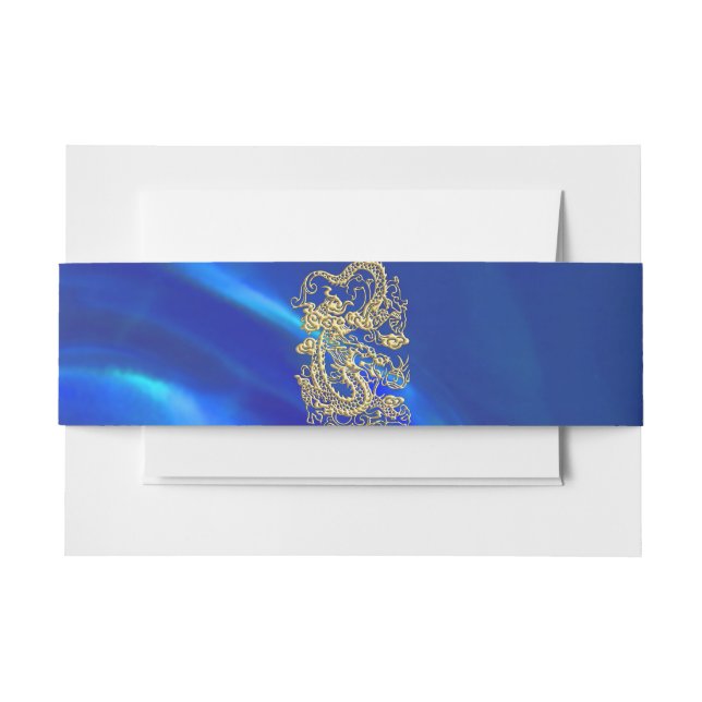 Embossed Gold Dragon Invitation Belly Band (Front Example)