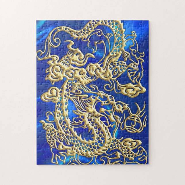 Embossed Gold Dragon Jigsaw Puzzle (Vertical)