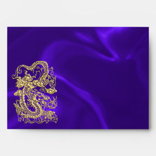 Embossed Gold Dragon on Purple Satin Print Envelopes