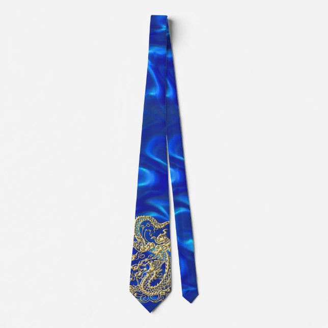 Embossed Gold Dragon Tie (Front)