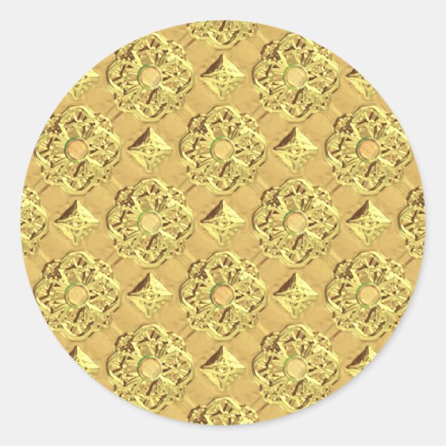 Embossed Gold Foil Classic Round Sticker (Front)