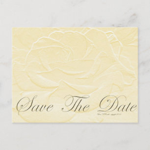 Embossed Gold Rose Save the Date Announcement Postcard