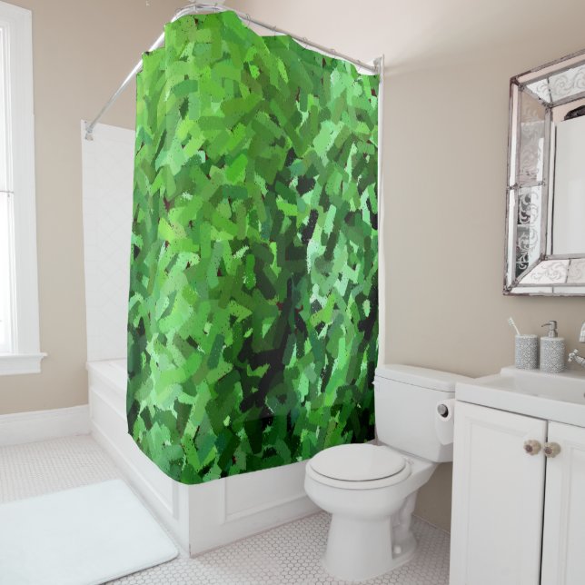 Embossed Green Grass Shower Curtain (In Situ)