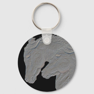 Embossed Horses Key Ring