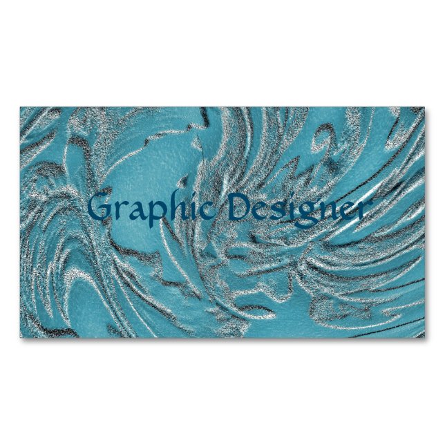 Embossed In Teal Magnetic Business Card (Front)